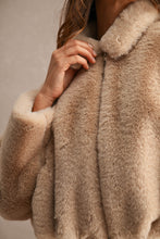 Load image into Gallery viewer, NEWEST ARRIVAL Light Mocha Fur Crop Jacket
