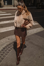 Load image into Gallery viewer, NEWEST ARRIVAL Light Mocha Fur Crop Jacket
