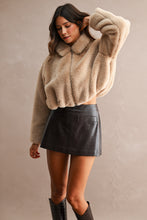 Load image into Gallery viewer, NEWEST ARRIVAL Light Mocha Fur Crop Jacket

