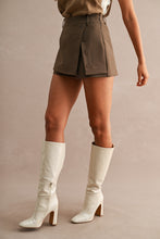 Load image into Gallery viewer, NEWEST ARRIVAL Mocha Brown Front Slit Skort
