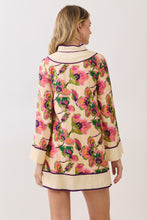 Load image into Gallery viewer, NEWEST ARRIVAL *PREORDER 7/29* Tan Floral Long Sleeve Shift Dress
