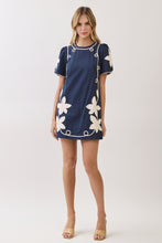 Load image into Gallery viewer, NEWEST ARRIVAL *PREORDER 7/29* Navy Floral Applique Dress
