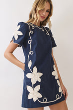 Load image into Gallery viewer, NEWEST ARRIVAL *PREORDER 7/29* Navy Floral Applique Dress
