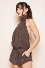 Load image into Gallery viewer, NEWEST ARRIVAL Brown Suede Bubble Halter Top
