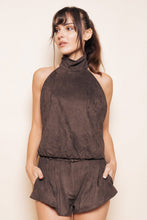 Load image into Gallery viewer, NEWEST ARRIVAL Brown Suede Bubble Halter Top

