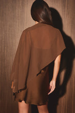 Load image into Gallery viewer, NEWEST ARRIVAL Brown Cape Satin Slip Dress
