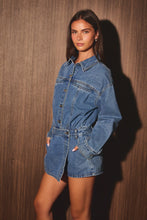 Load image into Gallery viewer, NEWEST ARRIVAL Denim Long Sleeve Wrap Skort Romper
