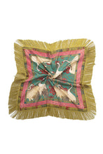 Load image into Gallery viewer, NEWEST ARRIVAL *PREORDER 9/3* Satin Tassel Fringe Crane Print Scarf
