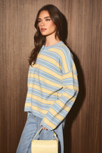 Load image into Gallery viewer, NEWEST ARRIVAL Yellow/Blue Striped Knit Cardigan

