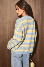 Load image into Gallery viewer, NEWEST ARRIVAL Yellow/Blue Striped Knit Cardigan
