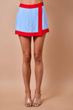 Load image into Gallery viewer, NEWEST ARRIVAL Powder Blue/Red Open Front Skort Set
