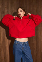 Load image into Gallery viewer, NEWEST ARRIVAL Red Half Zip Fleece Hoodie

