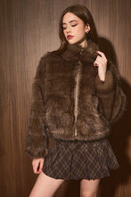 Load image into Gallery viewer, NEWEST ARRIVAL Chocolate Brown Fur Jacket

