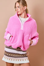 Load image into Gallery viewer, NEWEST ARRIVAL Pink Fleece Half Zip Pullover
