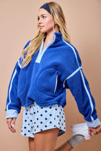 Load image into Gallery viewer, NEWEST ARRIVAL Blue Fleece Half Zip Pullover
