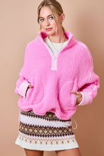 Load image into Gallery viewer, NEWEST ARRIVAL Pink Fleece Half Zip Pullover
