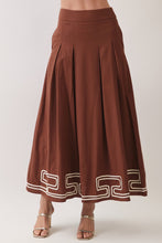 Load image into Gallery viewer, NEWEST ARRIVAL *PREORDER 9/24* Brown Contrast Piping Maxi Skirt Set
