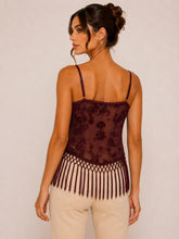 Load image into Gallery viewer, NEWEST ARRIVAL *PREORDER 9/25* Burgundy Fringe Mesh Top
