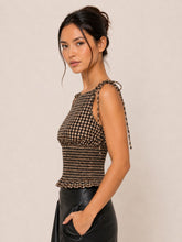 Load image into Gallery viewer, NEWEST ARRIVAL *PREORDER 9/25* Brown/Black Gingham Smocked Top
