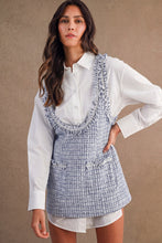 Load image into Gallery viewer, NEWEST ARRIVAL Blue Tweed Layered Shirt Dress
