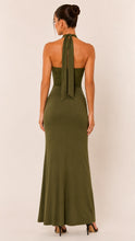 Load image into Gallery viewer, NEWEST ARRIVAL *PREORDER 9/25* Olive Green Halter Lace Maxi Dress
