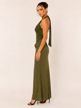 Load image into Gallery viewer, NEWEST ARRIVAL *PREORDER 9/25* Olive Green Halter Lace Maxi Dress
