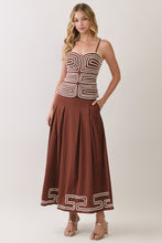 Load image into Gallery viewer, NEWEST ARRIVAL *PREORDER 9/24* Brown Contrast Piping Maxi Skirt Set
