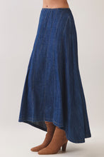 Load image into Gallery viewer, NEWEST ARRIVAL Dark Denim Peplum Maxi Skirt Set
