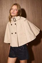 Load image into Gallery viewer, NEWEST ARRIVAL Khaki Buckled Double Breasted Trench Cape Coat
