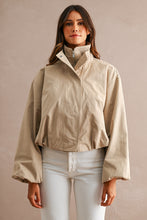 Load image into Gallery viewer, NEWEST ARRIVAL Light Taupe Layered Bubble Hem Jacket
