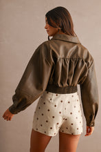 Load image into Gallery viewer, NEWEST ARRIVAL *PREORDER 9/25* Taupe/Brown Polka Dot Pleather Skort
