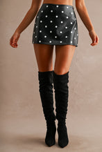 Load image into Gallery viewer, NEWEST ARRIVAL Black/White Polka Dot Pleather Skort
