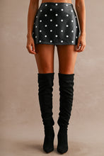 Load image into Gallery viewer, NEWEST ARRIVAL Black/White Polka Dot Pleather Skort
