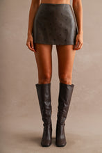 Load image into Gallery viewer, NEWEST ARRIVAL Dark Brown/Brown Polka Dot Pleather Skort
