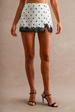 Load image into Gallery viewer, NEWEST ARRIVAL Off White/Black Polka Dot Lace Mini Skort
