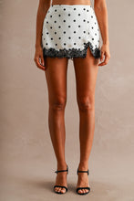 Load image into Gallery viewer, NEWEST ARRIVAL Off White/Black Polka Dot Lace Mini Skort

