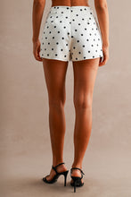 Load image into Gallery viewer, NEWEST ARRIVAL Off White/Black Polka Dot Lace Mini Skort
