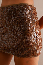 Load image into Gallery viewer, NEWEST ARRIVAL Brown Sequin Mini Skirt

