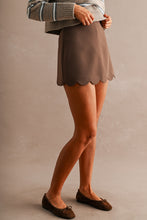 Load image into Gallery viewer, NEWEST ARRIVAL Brown Scallop Skort
