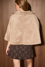 Load image into Gallery viewer, NEWEST ARRIVAL Taupe Double Breasted Short Cape Coat
