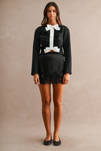 Load image into Gallery viewer, NEWEST ARRIVAL Black Lace Satin Mini Skirt
