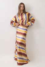 Load image into Gallery viewer, NEWEST ARRIVAL *PREORDER 10/16* Fall Watercolor Striped Maxi Skirt Set
