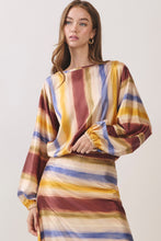 Load image into Gallery viewer, NEWEST ARRIVAL *PREORDER 10/16* Fall Watercolor Striped Maxi Skirt Set
