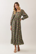 Load image into Gallery viewer, NEWEST ARRIVAL *PREORDER 9/23* Dark Teal/Burgundy Floral Ankle Length Dress
