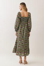 Load image into Gallery viewer, NEWEST ARRIVAL *PREORDER 9/23* Dark Teal/Burgundy Floral Ankle Length Dress
