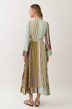 Load image into Gallery viewer, NEWEST ARRIVAL Fall Multi Striped Belted Shirt Ankle Length Dress
