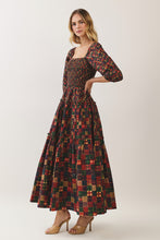 Load image into Gallery viewer, NEWEST ARRIVAL Dark Plaid Smocked Maxi Dress
