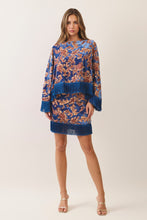Load image into Gallery viewer, NEWEST ARRIVAL Navy Velvet Fringe Poncho Set
