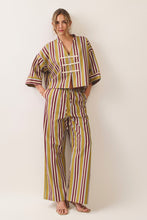 Load image into Gallery viewer, NEWEST ARRIVAL *PREORDER 11/5* Olive/Burgundy Striped Pants Set
