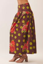 Load image into Gallery viewer, NEWEST ARRIVAL *PREORDER 10/10* Brown/Chartreuse Olive Green Polka Dot Floral Maxi Skirt Set
